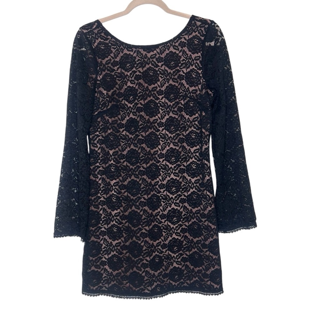 Gentle Fawn Hannah Dress- Black Lace Long Sleeve Mini Dress- Size Small - Picture 7 of 15